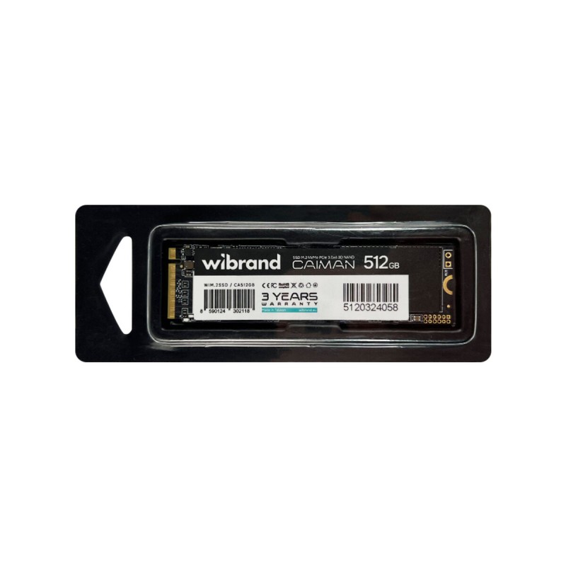 SSD M.2 Wibrand Caiman 512GB NVMe 2280 PCIe 3.0 3D NAND (WIM.2SSD/CA512GB)