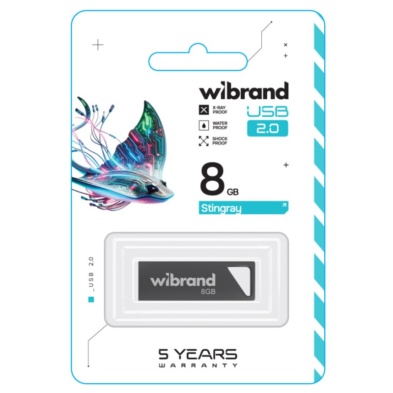 Flash Wibrand USB 2.0 Stingray 8Gb Grey (WI2.0/ST8U5G)