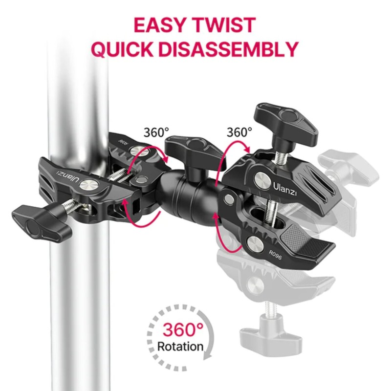 Шарнірне кріплення Ulanzi R096 Double Super Clamp (UV-2870 R096) (UV-2870)
