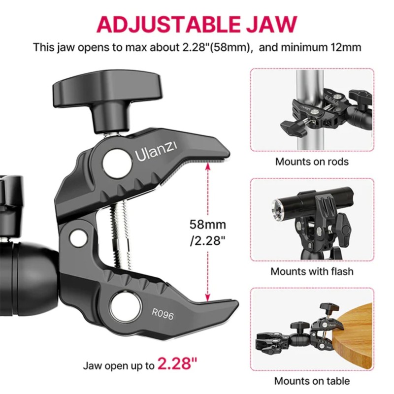 Шарнірне кріплення Ulanzi R096 Double Super Clamp (UV-2870 R096) (UV-2870)
