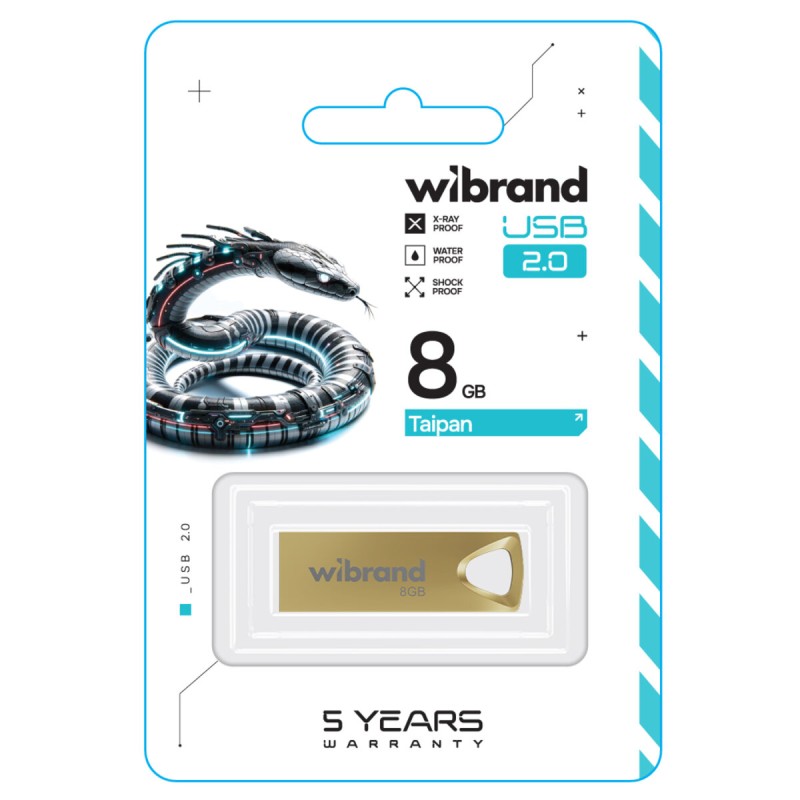 Flash Wibrand USB 2.0 Taipan 8Gb Gold (WI2.0/TA8U2G)