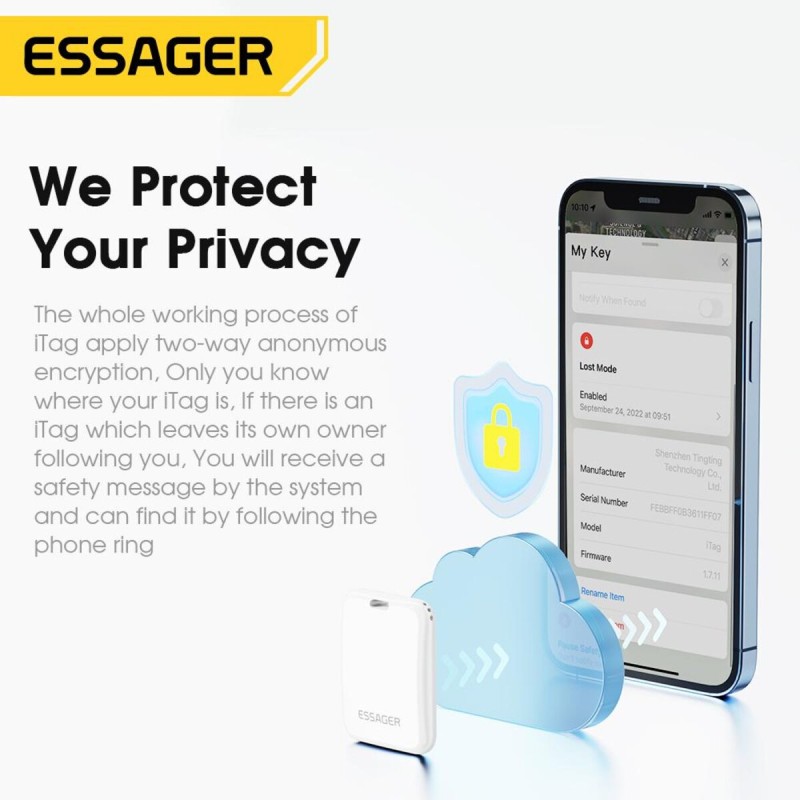 Трекер ESSAGER finder anti-loss device White (ESFD-XM02-Z)