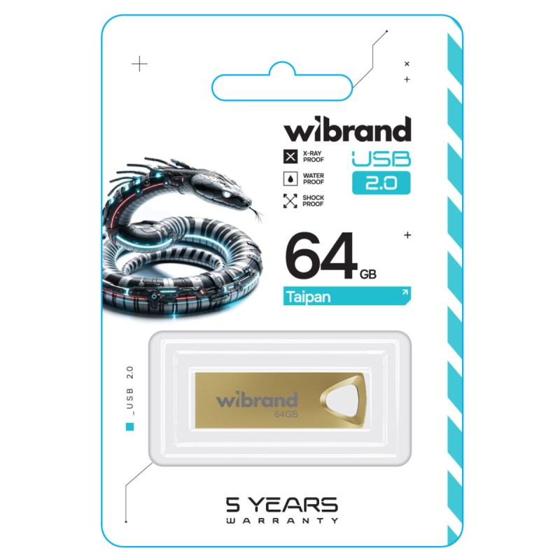 Flash Wibrand USB 2.0 Taipan 64Gb Gold (WI2.0/TA64U2G)