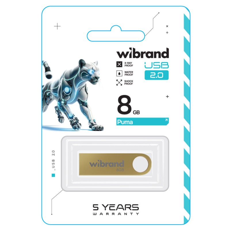 Flash Wibrand USB 2.0 Puma 8Gb Gold (WI2.0/PU8U1G)
