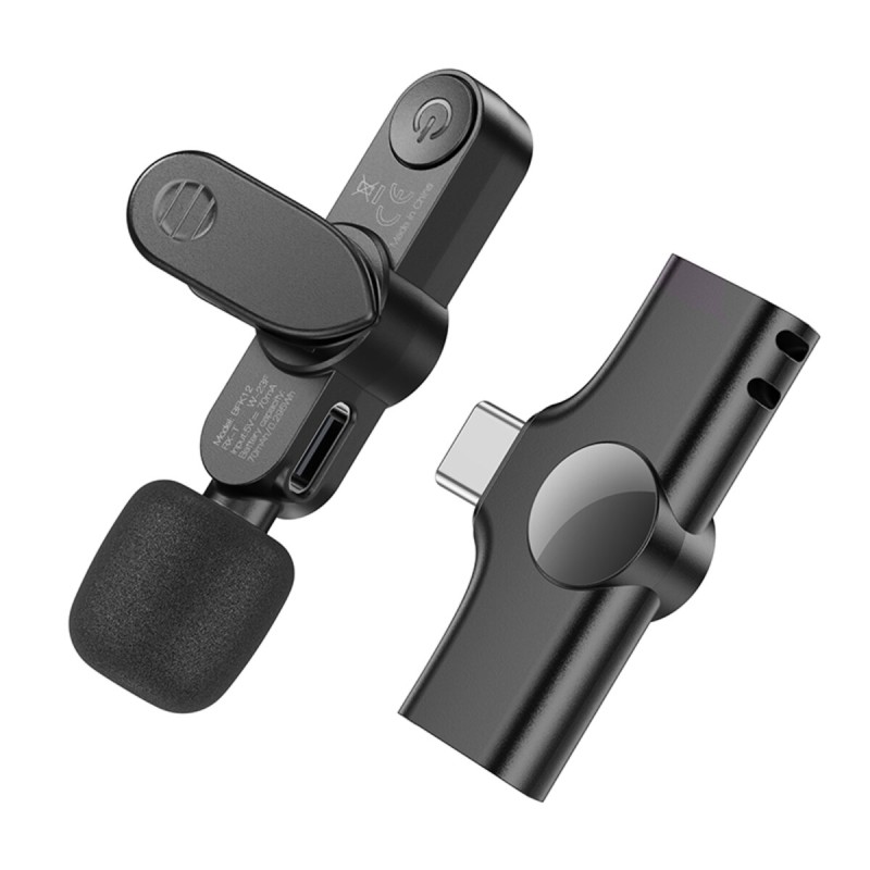 Мікрофон-петличка BOROFONE BFK12 Trophy lavalier wireless digital microphone Type-C Black (6941991106392)
