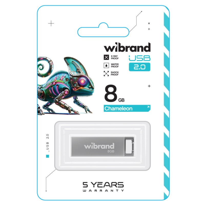 Flash Wibrand USB 2.0 Chameleon 8Gb Silver (WI2.0/CH8U6S)
