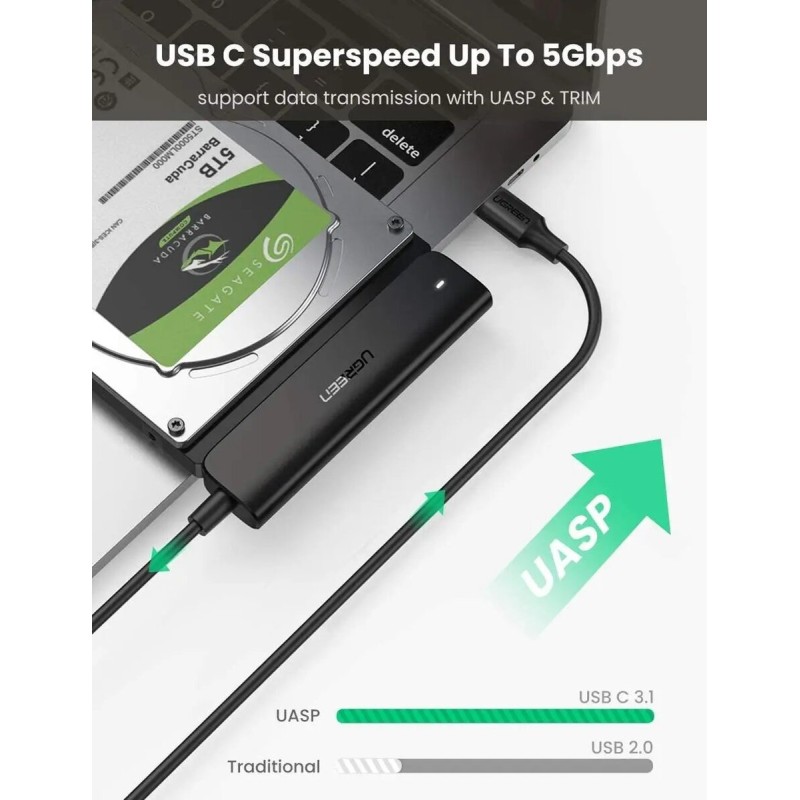 Адаптер UGREEN CM321 USB-C 3.0 to 2.5-Inch SATA Converter 50cm(UGR-70610) (UGR-70610)