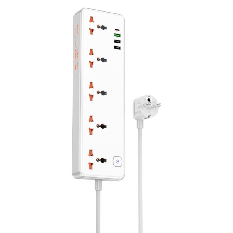 Мережевий подовжувач HOCO  AC14A Rico 5-position socket(PD30W/1C3A) White (6942007607186 )