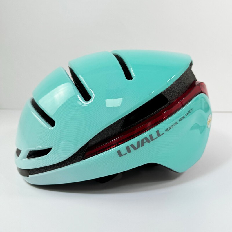 Захисний шолом Livall EVO21 (L) Mint (58-62см), передній та задній ліхтар поворотів та стопів, додаток, Bluetooth, пульт BR80 (LIV-LEVO21-7342)
