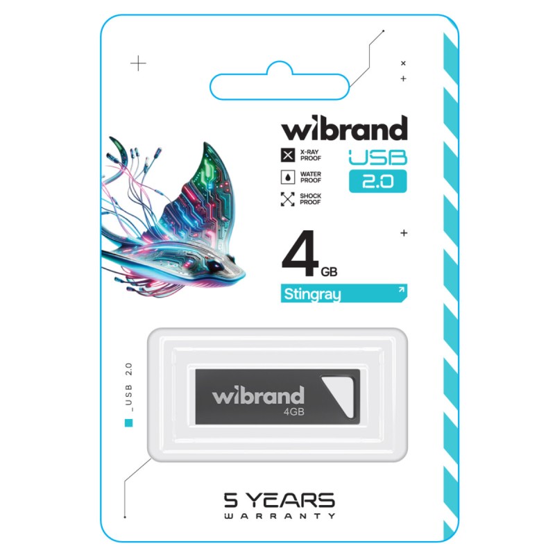 Flash Wibrand USB 2.0 Stingray 4Gb Grey (WI2.0/ST4U5G)