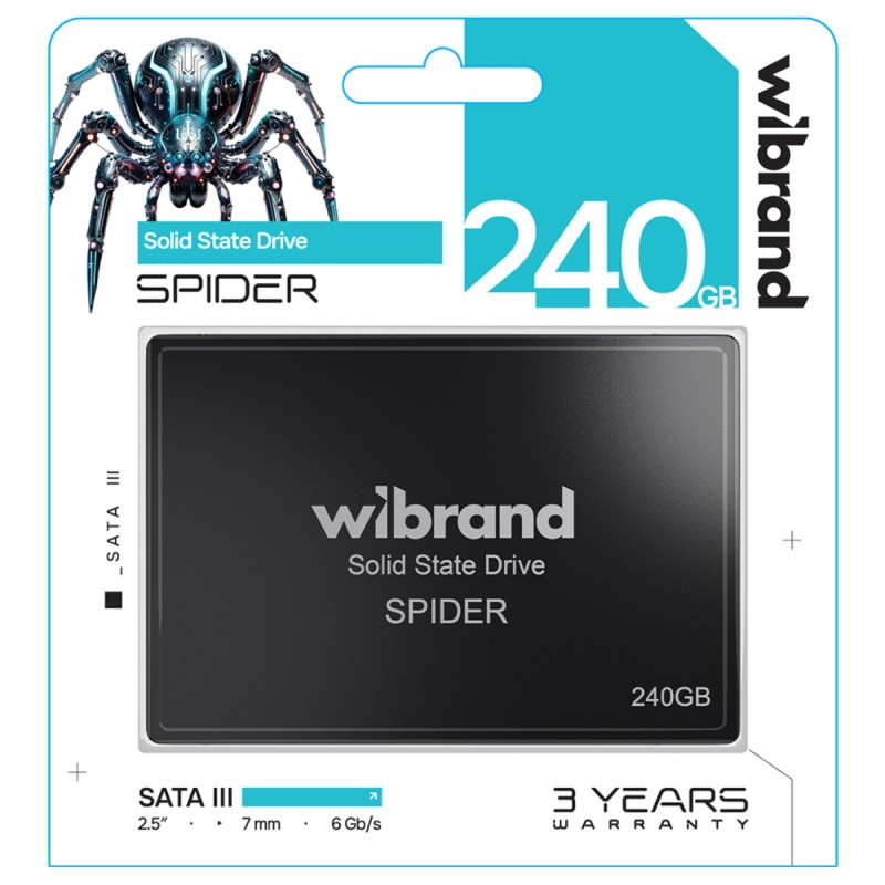 SSD Wibrand Spider 240GB 2.5" 7mm SATAIII Standard (WI2.5SSD/SP240GBST)