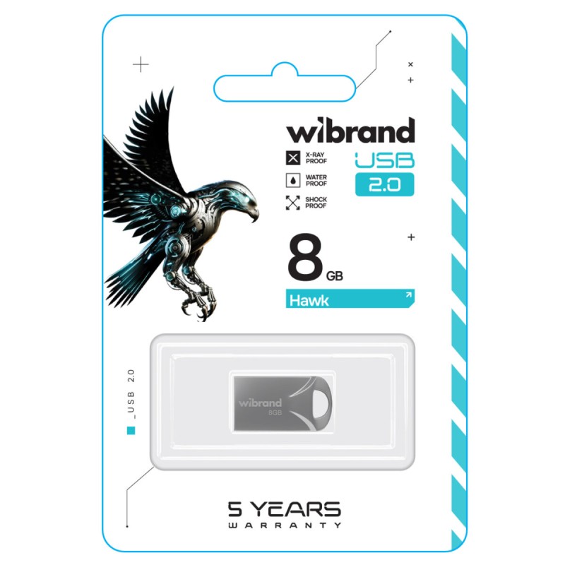 Flash Wibrand USB 2.0 Hawk 8Gb Silver (WI2.0/HA8M1S)
