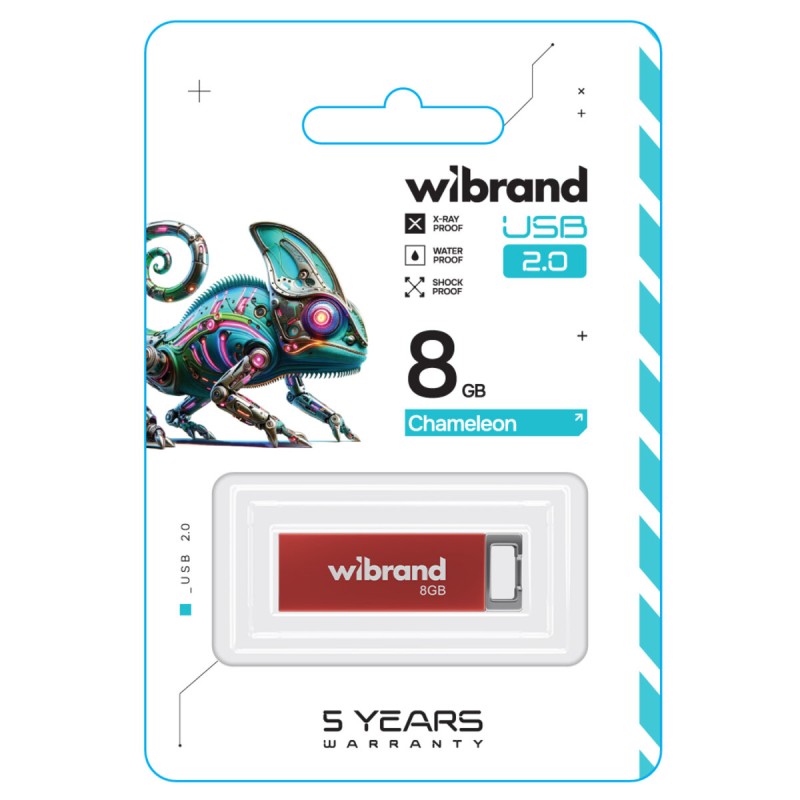 Flash Wibrand USB 2.0 Chameleon 8Gb Red (WI2.0/CH8U6R)