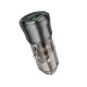 Автомобільний зарядний пристрій BOROFONE BZ25 Journey PD38W(1C1A) car charger Transparent Black (6941991106965)