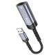Кабель-перехідник HOCO UA26 USB ethernet adapter(100 Mbps) Metal Gray (6942007611954 )