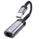 Кабель-перехідник HOCO UA26 USB ethernet adapter(100 Mbps) Metal Gray (6942007611954 )