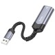 Кабель-перехідник HOCO UA26 USB ethernet adapter(100 Mbps) Metal Gray (6942007611954 )
