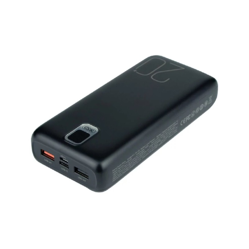 Зовнішній акумулятор XO PR185 20000mAh PD20W+QC22.5W with cable Type-C/Lightning Black (6920680831791)