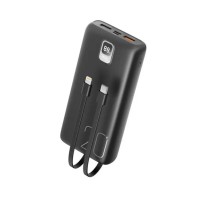 Зовнішній акумулятор XO PR185 20000mAh PD20W+QC22.5W with cable Type-C/Lightning Black (6920680831791)