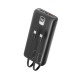 Зовнішній акумулятор XO PR185 20000mAh PD20W+QC22.5W with cable Type-C/Lightning Black (6920680831791)