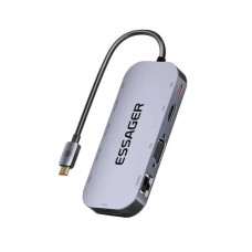 USB-hub ESSAGER Maple Harp 11 in 1 USB HUB Grey (EHB11-FQ0G-Z)