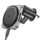 Тримач для мобiльного з БЗП HOCO HW15 Speed magnetic wireless fast charging car holder(air outlet) Black Metal Gray (6942007617635 )