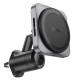 Тримач для мобiльного з БЗП HOCO HW15 Speed magnetic wireless fast charging car holder(air outlet) Black Metal Gray (6942007617635 )