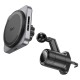 Тримач для мобiльного з БЗП HOCO HW15 Speed magnetic wireless fast charging car holder(air outlet) Black Metal Gray (6942007617635 )