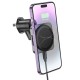 Тримач для мобiльного з БЗП HOCO HW15 Speed magnetic wireless fast charging car holder(air outlet) Black Metal Gray (6942007617635 )