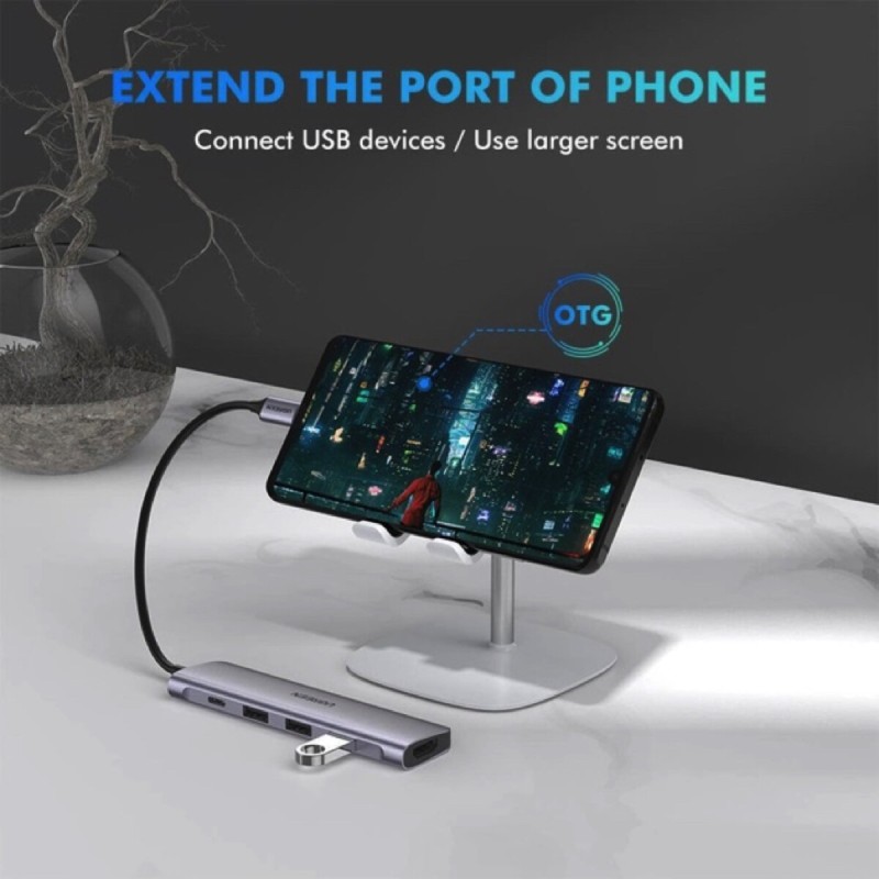 Хаб UGREEN CM136 USB Type C to HDMI + USB 3.0*3 + PD Power Converter (UGR-50209) (UGR-50209)
