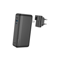 Зовнішній акумулятор HOCO Q16 Friendly 22.5W fully compatible power bank(US/EU)(10000mAh) Black (6942007601566)
