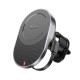 Тримач для мобільного з БЗП HOCO HW12 Guardian magnetic wireless fast charging car holder(air outlet) Black Gray (6942007613248)