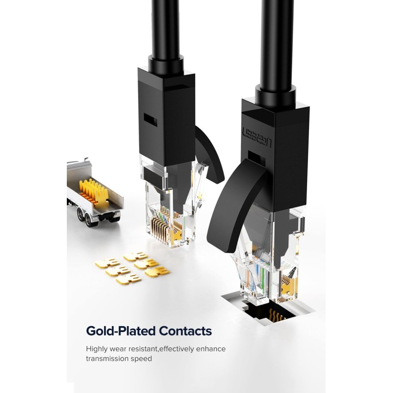 Кабель UGREEN NW102 Cat 6 U/UTP Lan Cable 3m (Black)(UGR-20161) (UGR-20161)