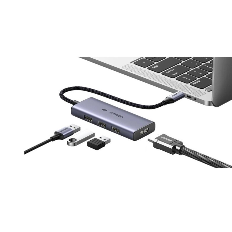 Хаб UGREEN CM500 USB-C to 3×USB 3.0+HDMI Multifunction Adapter (8K@30Hz）(UGR-50629) (UGR-50629)