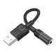 Аудiокабель HOCO LS37 Spirit transparent external sound card USB to 3.5mm Black (6942007612562)