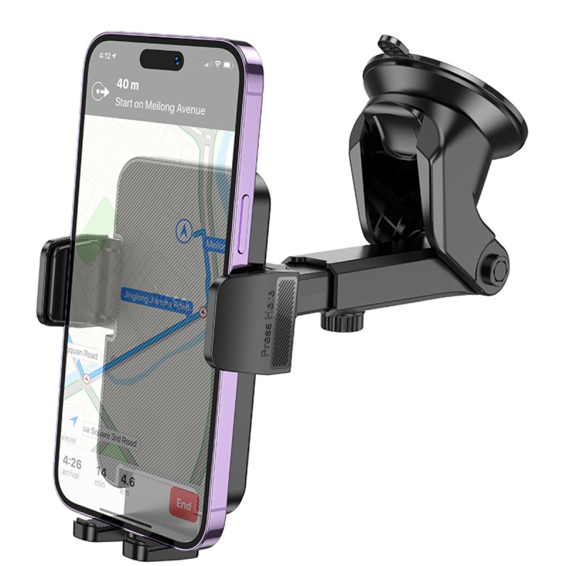 Тримач для мобільного HOCO H37 Cheetah car holder(center console) Black (6942007617192 )