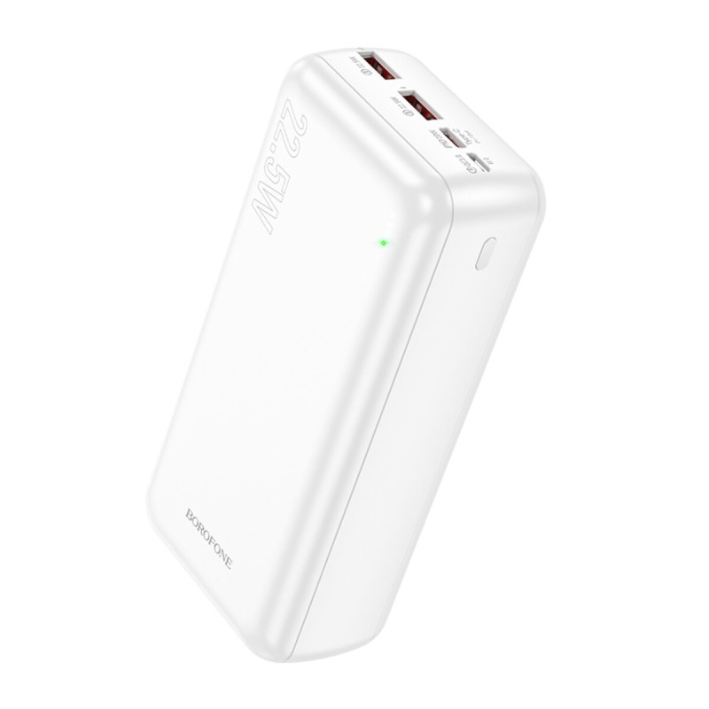 Зовнішній акумулятор BOROFONE BJ38B Power 22.5W+PD20W fully compatible power bank(30000mAh) White (6941991105616)