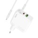 Мережевий зарядний пристрій HOCO C115A Header PD65W GaN  three-port(2C1A) charger set(Type-C to Type-C) White (6931474798329 )