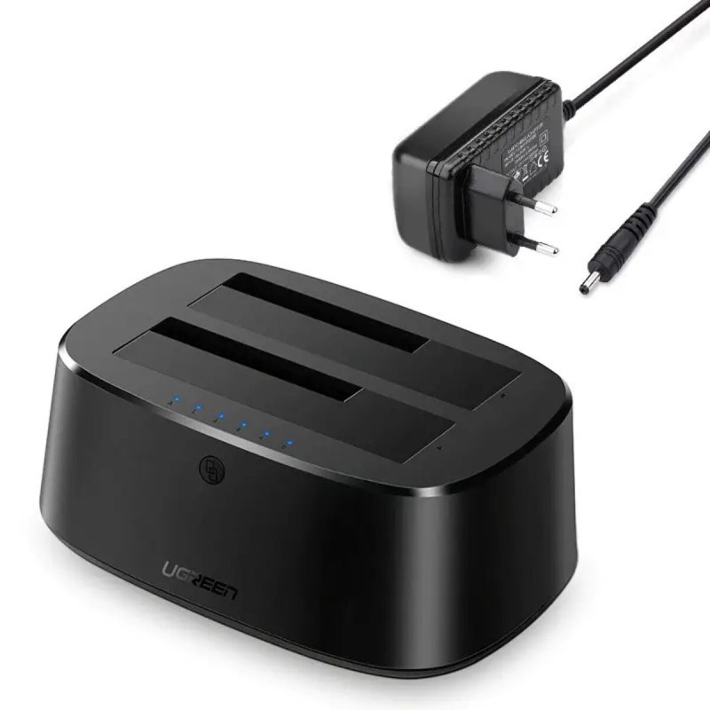 Док-станція UGREEN CM198 USB 3.0 to SATA Dual-Bay Hard Drive Duplicator/Cloner EU(UGR-50857) (UGR-50857)