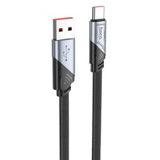 Кабель HOCO U119 USB to Type-C 5A, 1.2m, nylon, aluminum connectors, Black (6942007605007)