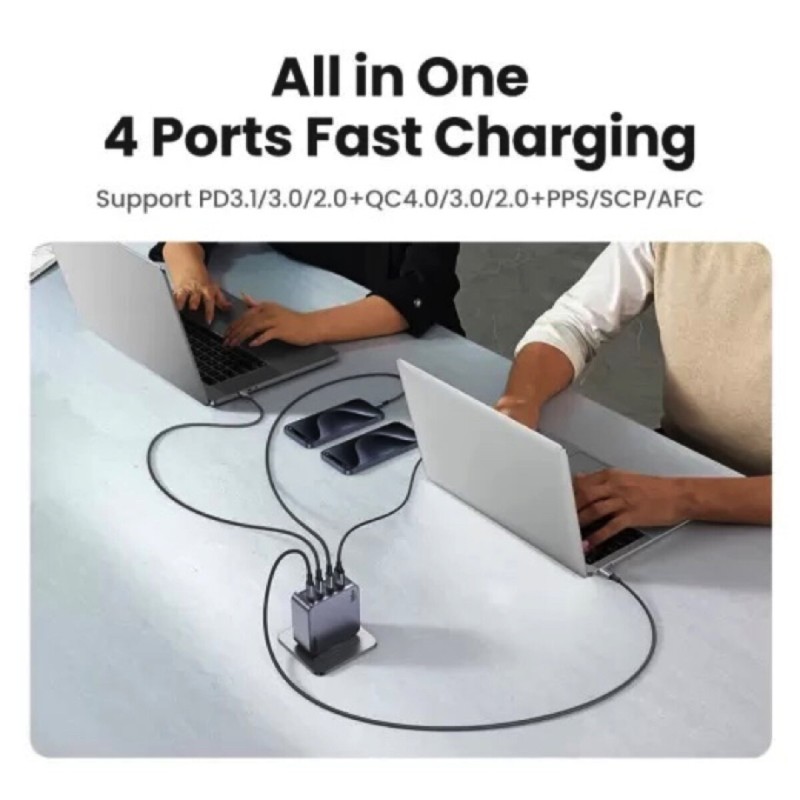Зарядний пристрій UGREEN X763 Nexode Pro 160W 4-Port GaN Fast Charger Set EU(UGR-25877) (UGR-25877)