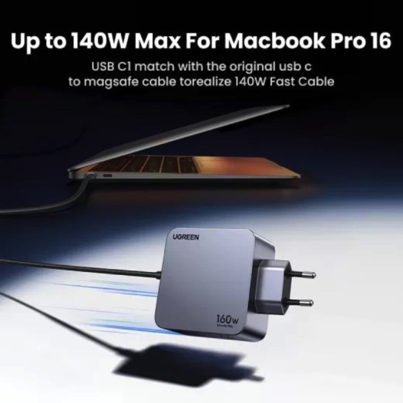 Зарядний пристрій UGREEN X763 Nexode Pro 160W 4-Port GaN Fast Charger Set EU(UGR-25877) (UGR-25877)