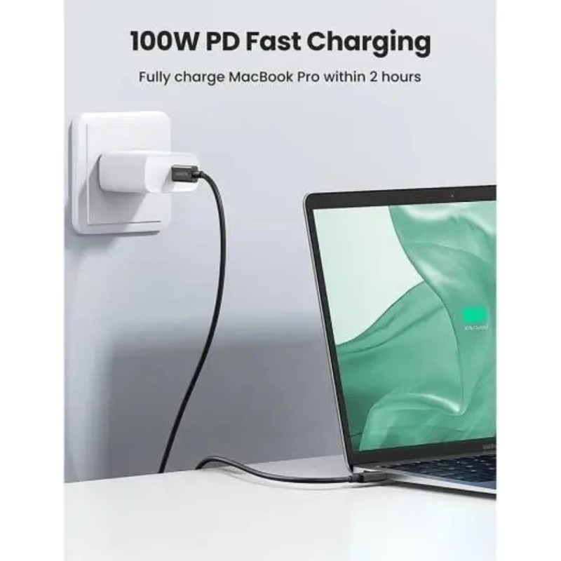 Кабель UGREEN US501 Thunderbolt 4 40Gbps 100W Data Cable 2m (Black)(UGR-60621) (UGR-60621)