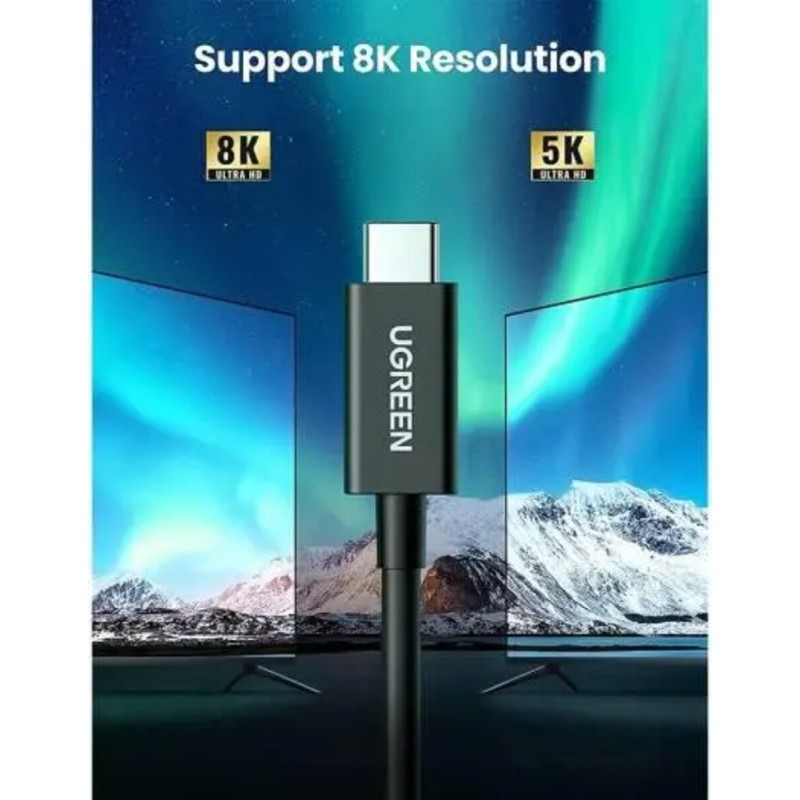 Кабель UGREEN US501 Thunderbolt 4 40Gbps 100W Data Cable 2m (Black)(UGR-60621) (UGR-60621)