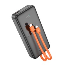 Зовнішній акумулятор HOCO J119A Sharp charger 22.5W+PD20 fully compatible power bank with digital display and cable(20000mAh) Black (6942007606110)