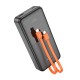 Зовнішній акумулятор HOCO J119A Sharp charger 22.5W+PD20 fully compatible power bank with digital display and cable(20000mAh) Black (6942007606110)