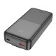 Зовнішній акумулятор HOCO J119A Sharp charger 22.5W+PD20 fully compatible power bank with digital display and cable(20000mAh) Black (6942007606110)