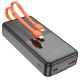 Зовнішній акумулятор HOCO J119A Sharp charger 22.5W+PD20 fully compatible power bank with digital display and cable(20000mAh) Black (6942007606110)