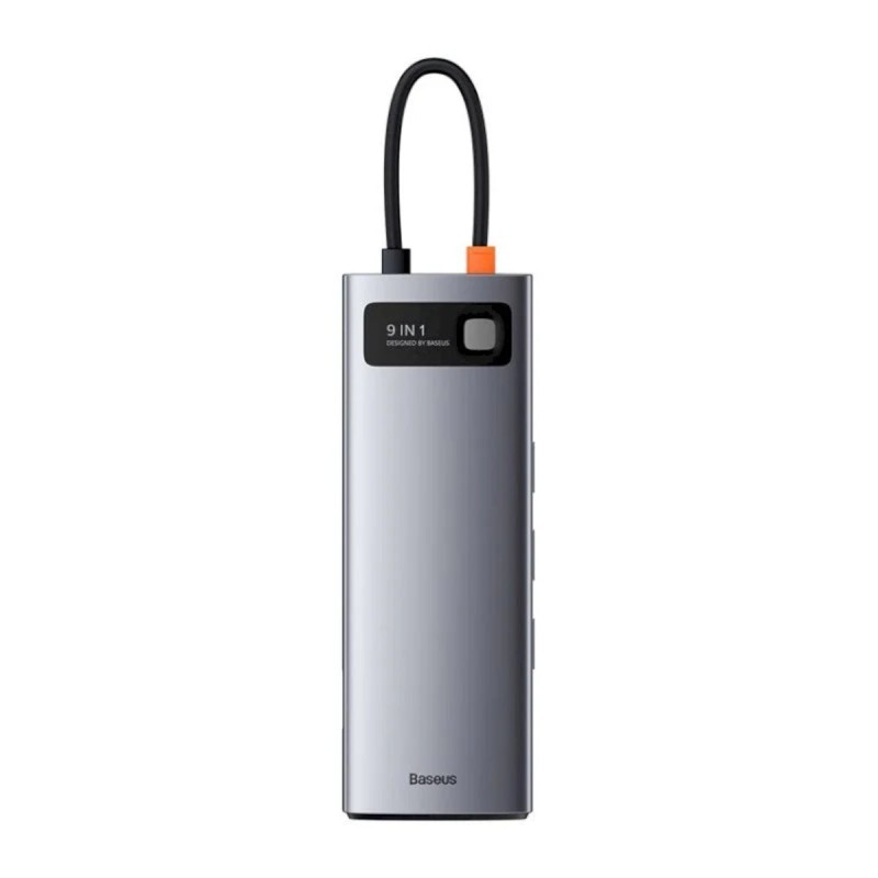 USB-Hub Baseus Metal Gleam Series 9-in-1 Multifunctional Type-C HUB Docking Station Space Gray（Type-C to HDMI*1+USB3.0*3+PD*1+RJ45*1+SD/TF*1+VGA*1) (CAHUB-CU0G)