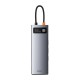 USB-Hub Baseus Metal Gleam Series 9-in-1 Multifunctional Type-C HUB Docking Station Space Gray（Type-C to HDMI*1+USB3.0*3+PD*1+RJ45*1+SD/TF*1+VGA*1) (CAHUB-CU0G)